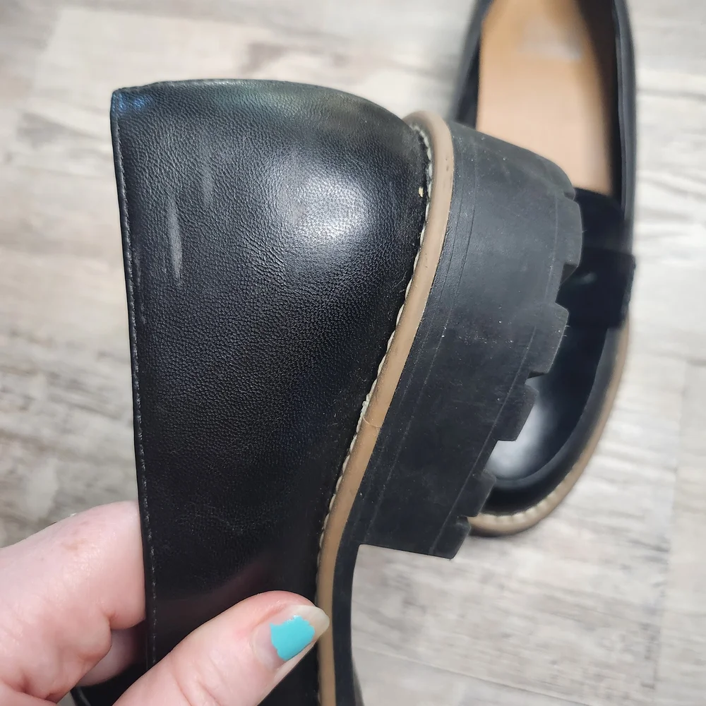 DV by Dolce Vita Black Leather Loafers for Women - Picture 6 of 12
